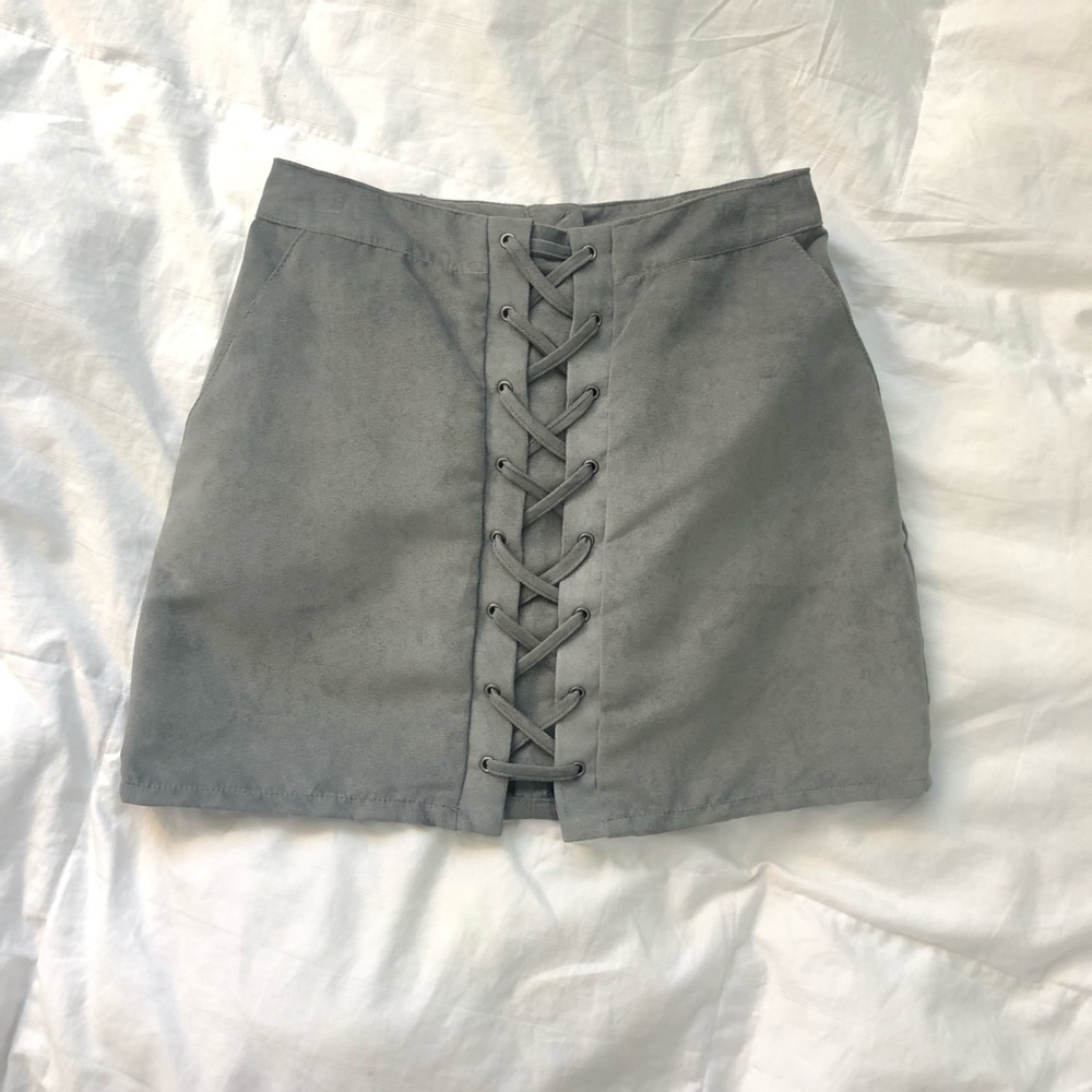 H&M grey Skirt , suede material